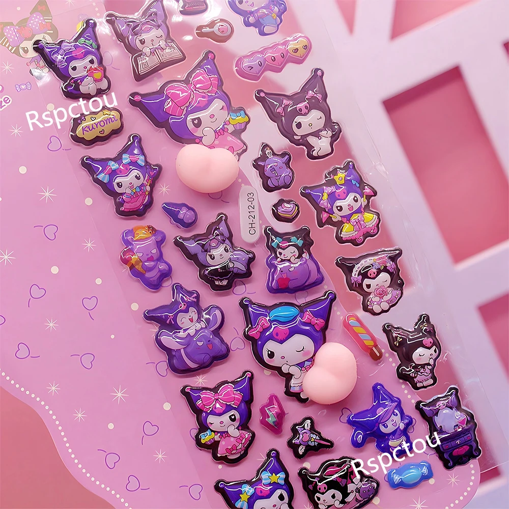 Kawaii سانريو الأرداف ملصقات كورومي ميلودي سينامورول الكرتون لينة قرصة الضغط ثلاثية الأبعاد فقاعة ملصق اللعب الهدايا #5