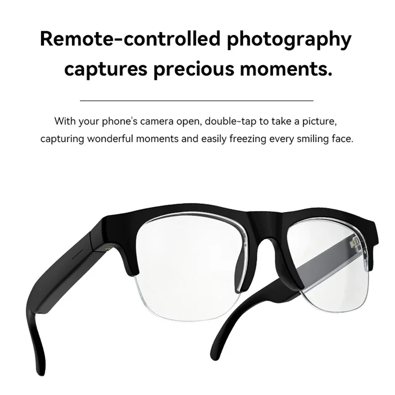 Lenovo Smart Bluetooth Glasses Touch Control Hands-Free Calls Music Remote Camera Voice Assistant for Travel Sports Sunglasses