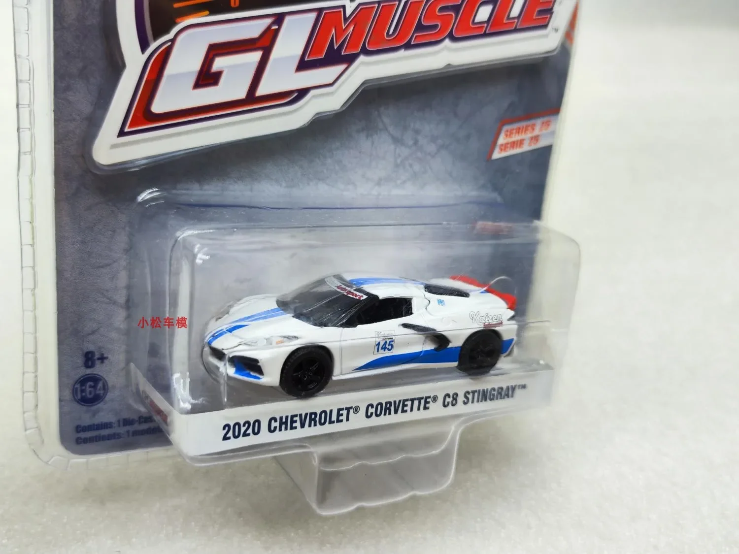 Model1:64 2020 Chevrolet Corvette C8 Stingray Car Race 145 Track Battle Car Model