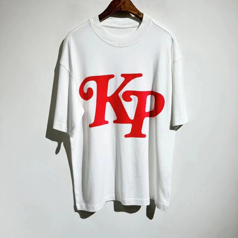 

2024ss High Street KZ Letter Print Oversized T-shirt Casual Cotton Top Tees Y2k Men's Clothes Women's Clothing Streetwear