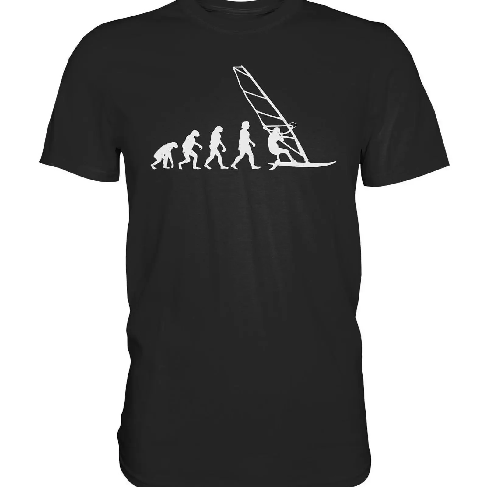 Windsurfing Watersports Evolution Surfboard Premium T Shirt vintage Washed Versatile Casual Top For Everyday Wear Stylish