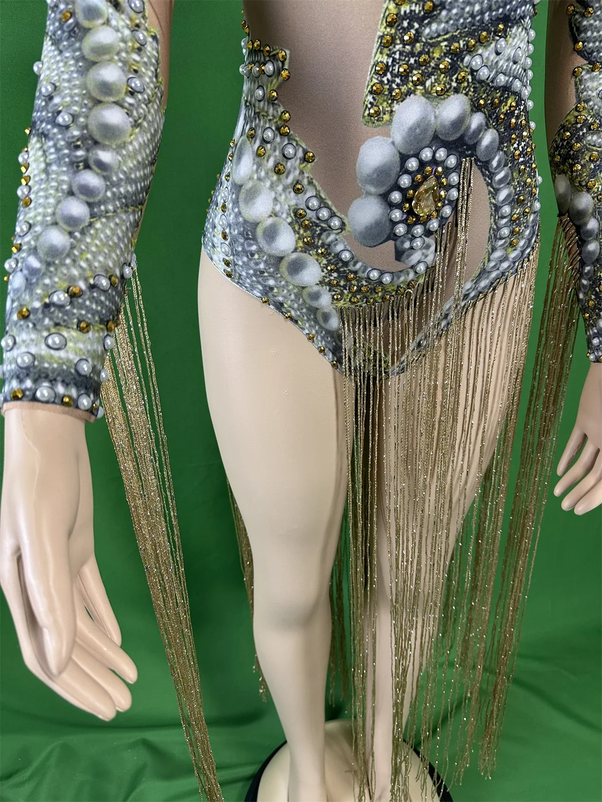 ملابس داخلية نسائية شرابة مطرزة راقصة المغني DJ DS Gogo تمتد سحب الملكة أداء الجاز كم طويل ثياب 2026 جديد #5