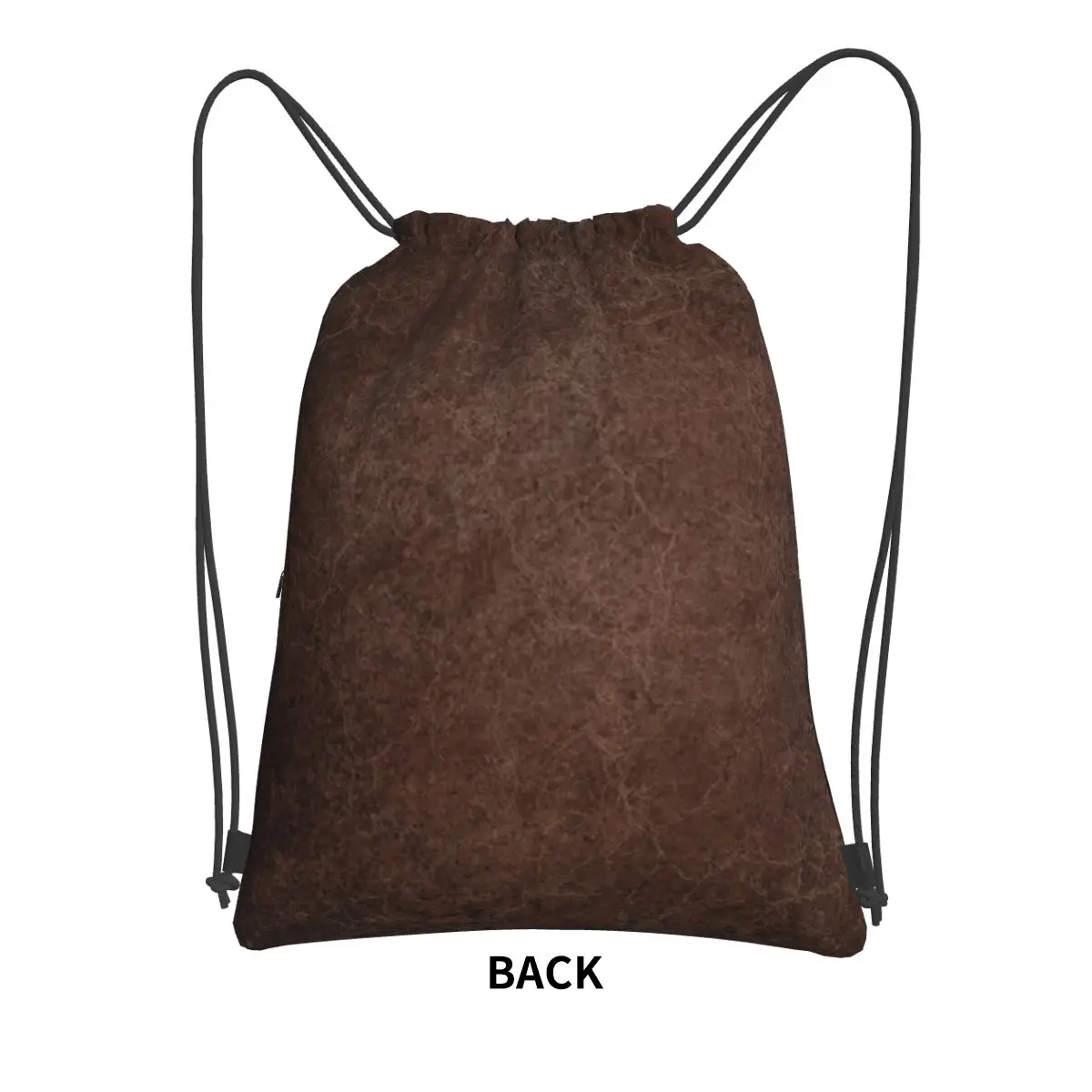 Brown Leather Vintage Textures Pattern Backpacks Portable Drawstring Bundle Pocket Sports Bag Book Bags for Man Woman School