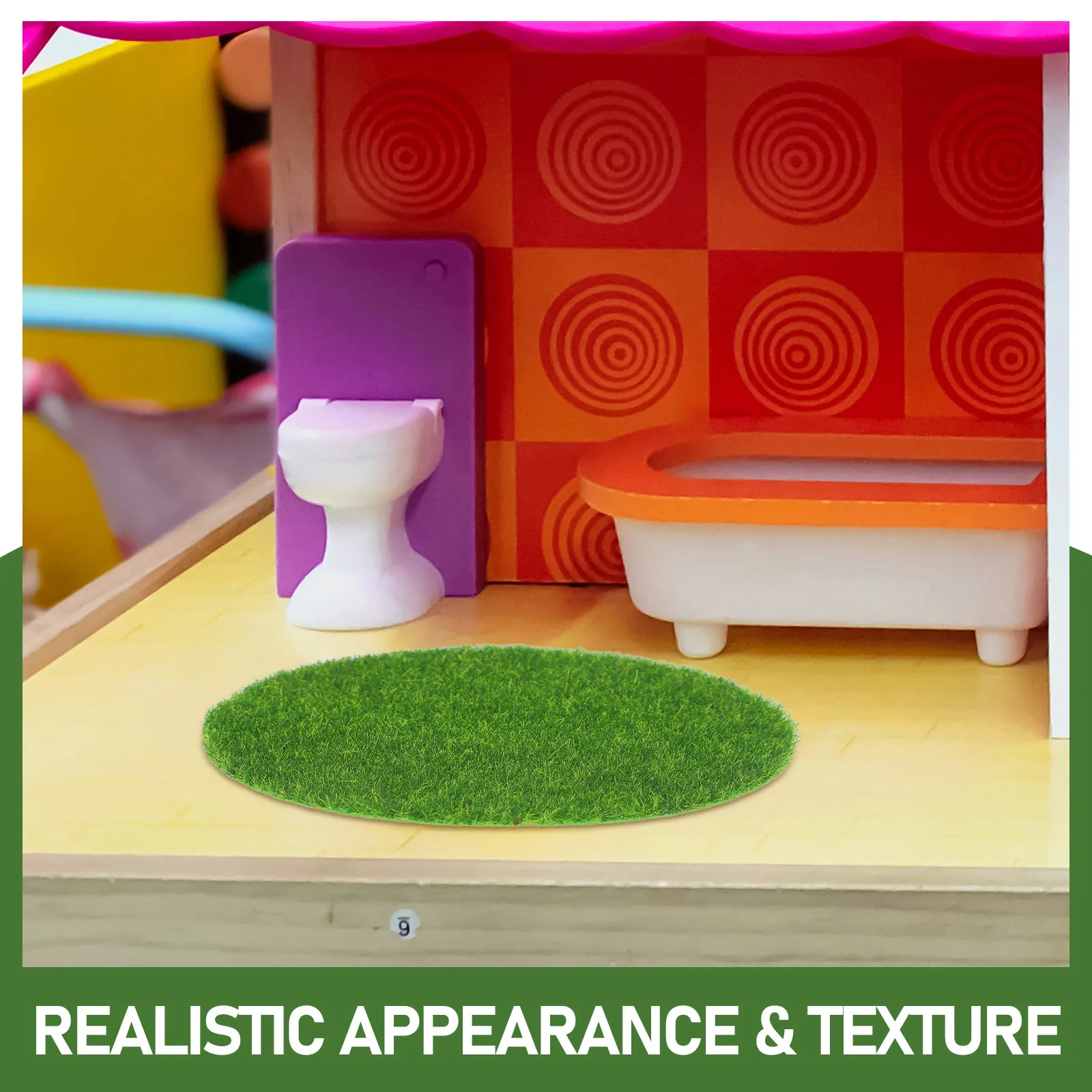 5Pcs Artificial Moss Simulation Green Faux Grass Mat for Miniature Landscape DIY Indoor Plant Garden Decoration - view 4