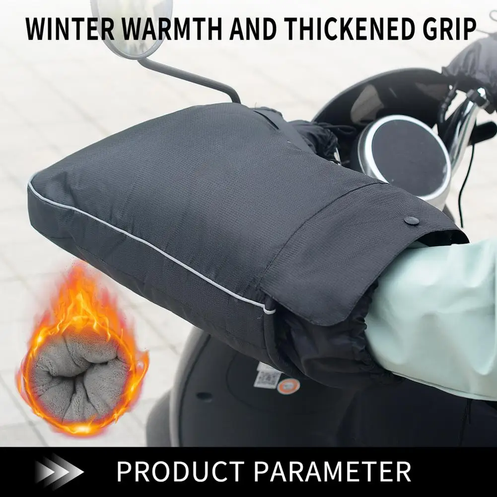 Practical Small Opening Belt Design Winter Electric Vehicle Handle Bar Covers Anti-slip Handlebar Mittens for Cycling