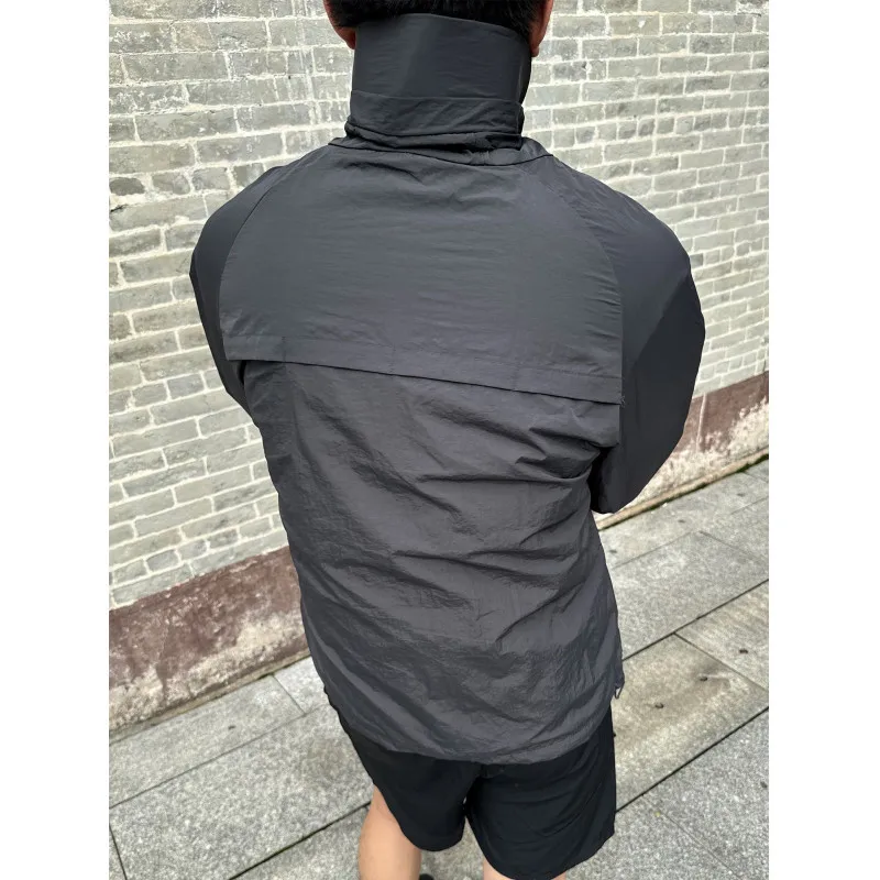 Mens Summer Cooling Sun Protection Jacket UPF50+ Quick Dry Breathable Hooded Windbreaker for Outdoor Hiking Camping Cycling
