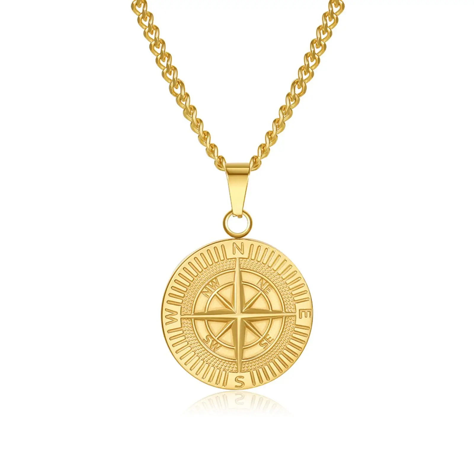Edelstahl-Kompass-Anhänger-Halskette Segel- und Outdoor-Sport-Liebhaber-Schmuck Geschenk für Männer und Frauen – Detail 2