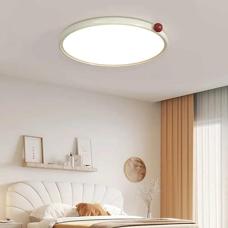 Cream Style Living Room Ceiling Lamp French Style Red Bean Eye Protection Bedroom LED Lamp white Ultra-thin LED Ceiling lighting