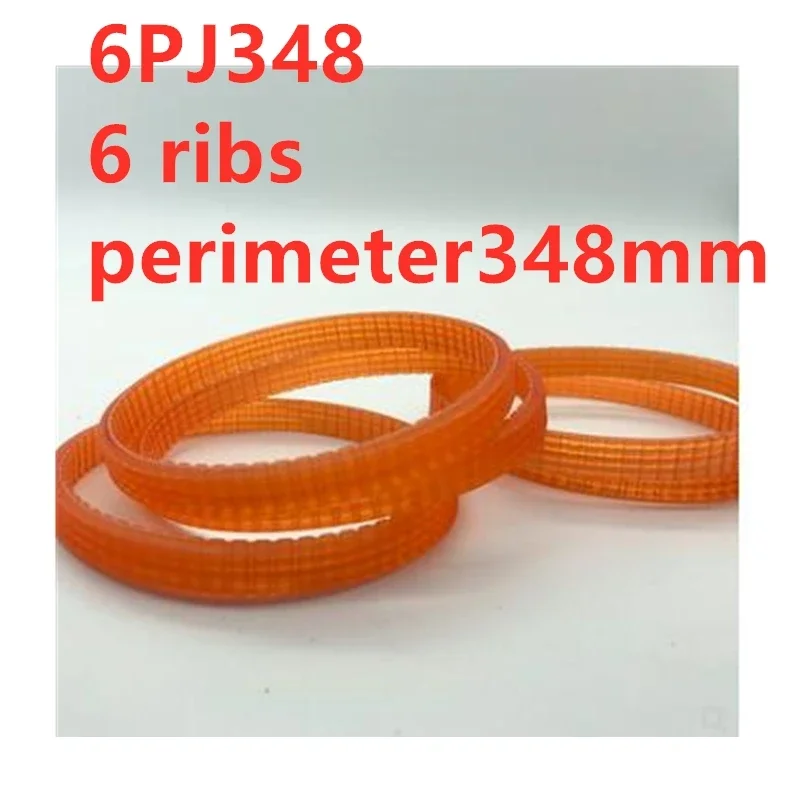 2pcs PU Belt 348J6 Ribbed J348 9401-6PJ348/6 ribs/ perimeter=348mm fit jwp-12 etc.