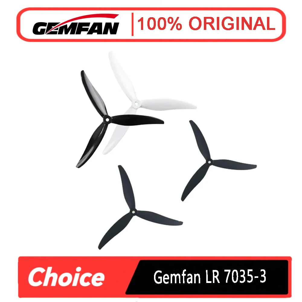 مروحة Gemfan Hurricane 7035 - 3 شفرات، نايلون كربون من الألياف الزجاجية المعزز لأجزاء الطائرة بدون طيار FPV Cinelifter