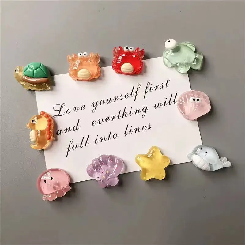 Series Marine Tropical Fish Crab Clown Fish Resin Refrigerator Magnets Home Decoration