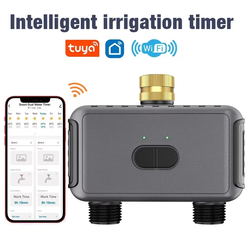 WAP01 WiFi APP Control Dual Hose Water Timer Smart 2 Outlets Sprinkler Timer Garden Watering System Drip Irrigation view 5