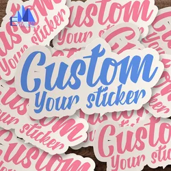 100pcs Die-cut Custom LOGO Sticker Brand Wedding Iabel Birthdays Baptism Stickers Design Your Own Stickers Personalize Stickers