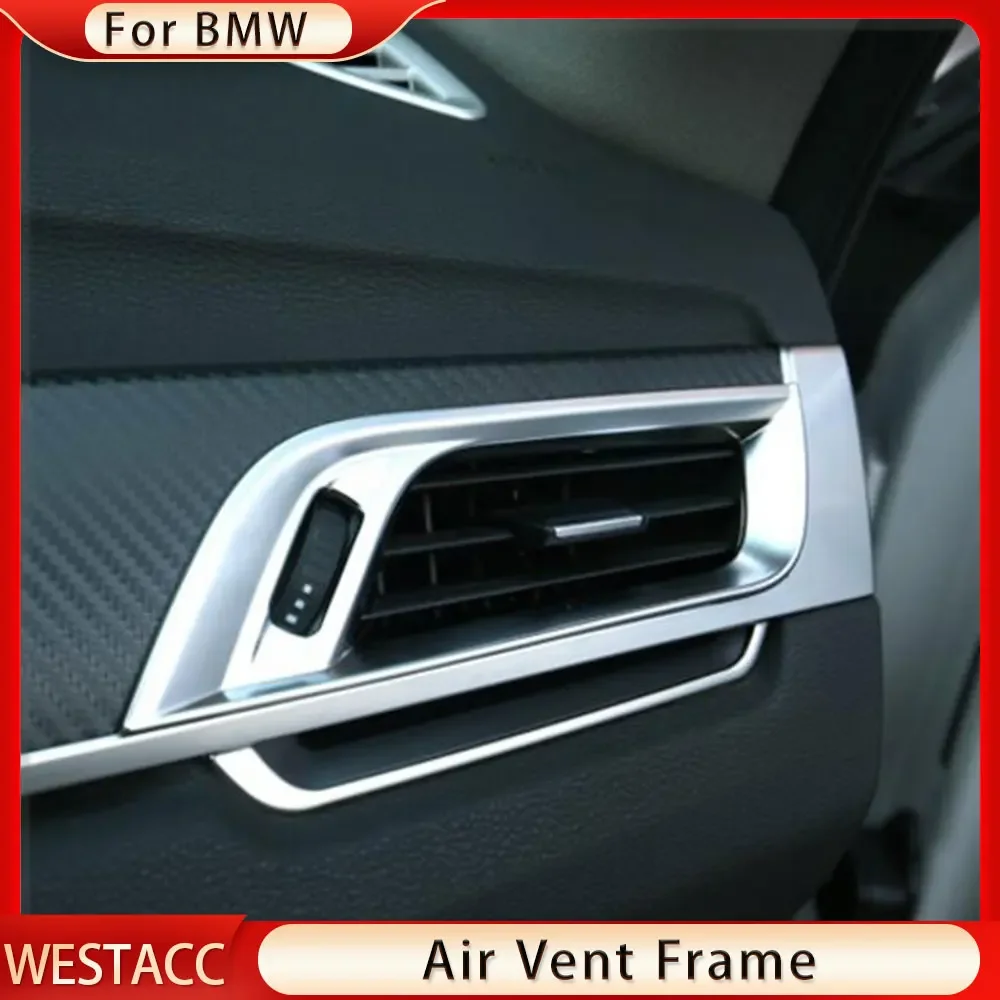 ABS 크롬 자동차 에어컨 AC 벤트 커버 프레임 트림, BMW X1 F48 2016 - 2020 공기 배출구 커버 스티커 액세서리