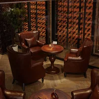 American Retro Style Bar Sofa Chair Clear Bar Small Restaurant Commercial Table and Chair Combination Single Chair 4