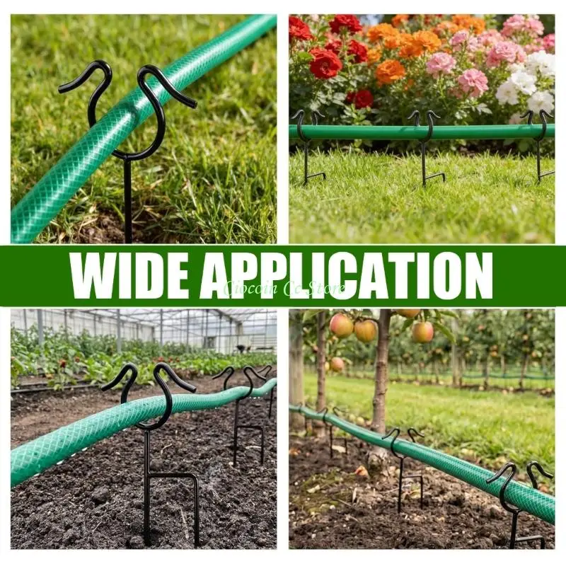 X90F Garden Hose Routing Stakes Set of 6 for Flower Rows and Lawns