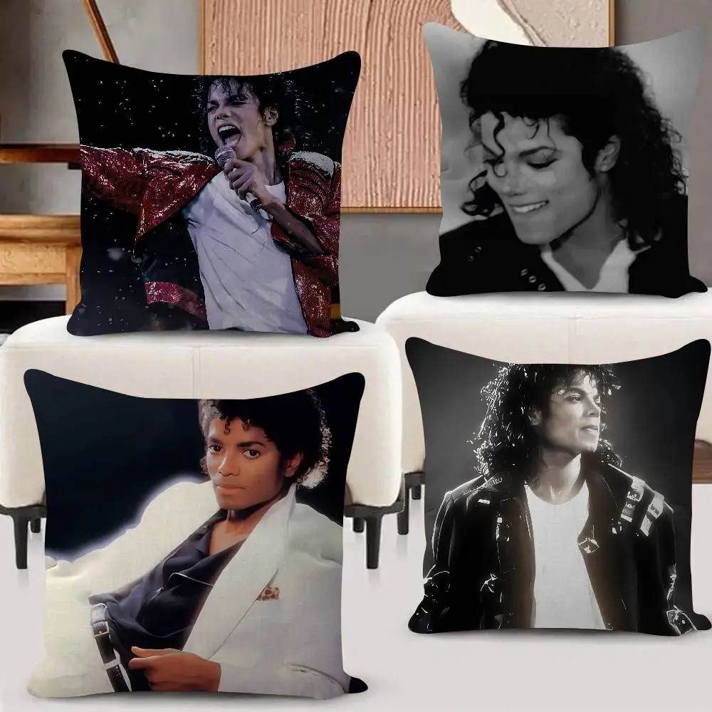 Super Star Michael J-Jackson Kissenbezug, Auto-Kissenbezug für Sofa, Auto, Weihnachtsgeschenk, 40 x 40 cm, 45 x 45 cm