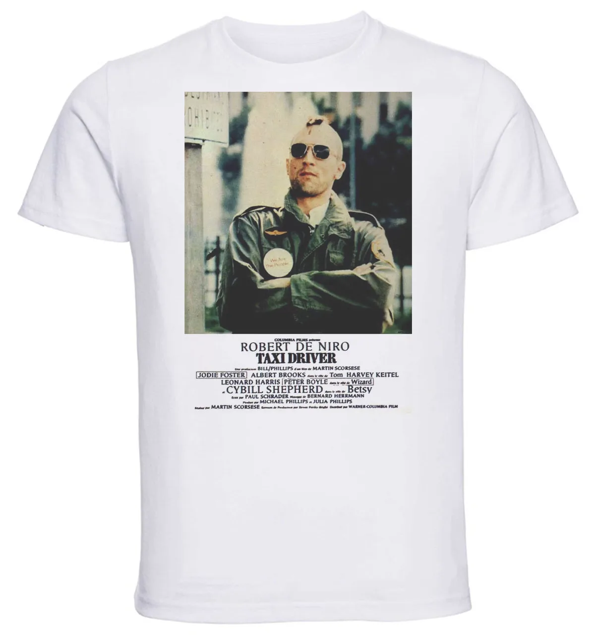 Unisex branco Playbill t-shirt, Taxi Driver T-shirt, Filme