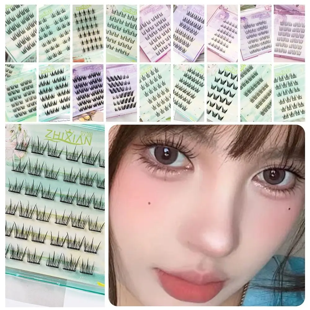 ゼリー接着剤ストリップ付きマンガまつげ接着剤不要複数のスタイル分割されたつけまつげアニメコスプレヌードメイク
