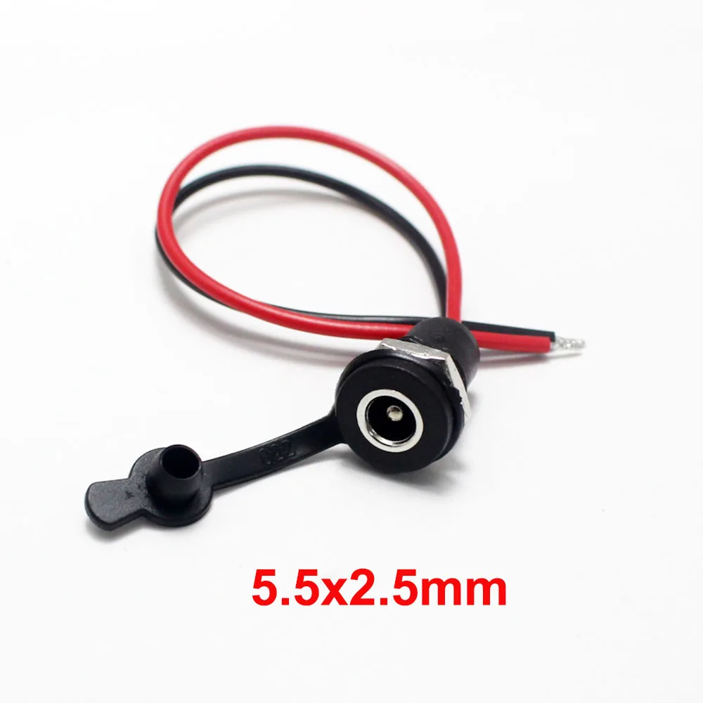 1/3/5Pcs Battery DC Power Plug Connector for DIY DC Waterproof Jack Connector 5.5 X 2.1 Mm 5.5x2.5mm with 15CM Wire Turmera