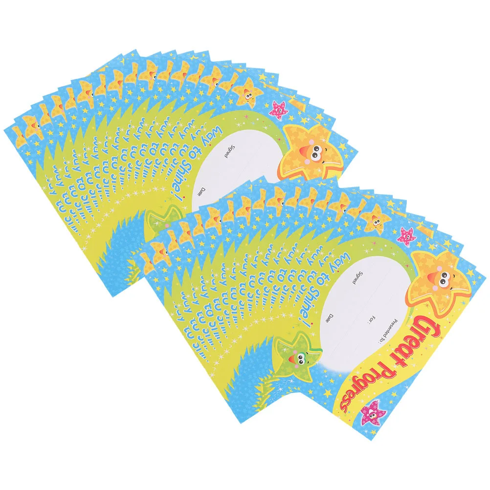 200 ورقة من شهادات جائزة تشجيع رائعة لشهادة الإصدار الإنجليزي بحجم A6 لتحقيق الطلاب