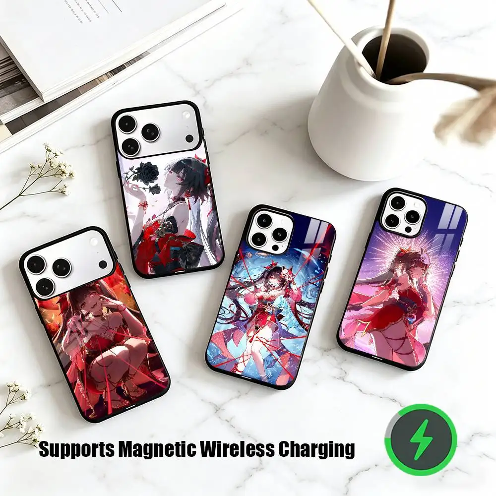 

Honkai Star Rail Hanabi Phone Case For iPhone17,16,15,14,13,12,11 Plus,Pro Allows magnetic wireless charging