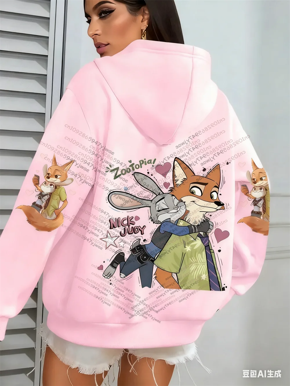 

2025-26 Autumn_Winter Disney Zootopia2 Nick And Judy Embrace Lover Fashion Hoodie Cotton Men And Women Couple Cotton Sweatshirts