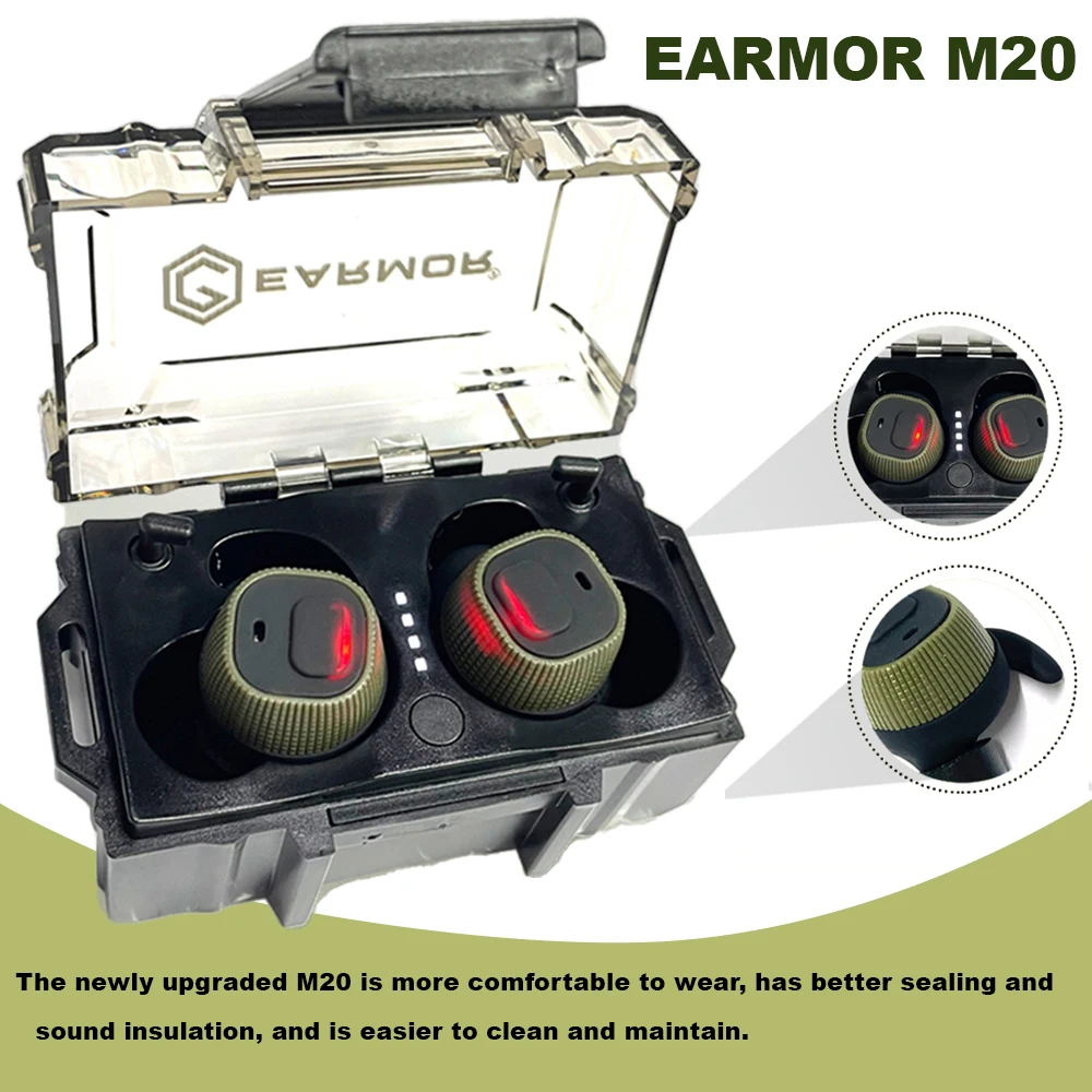 EARMOR M20 BK/GR/BR Tactical Communication Pickup Noise Reduction headphones earplugs Electronic Earplug NEW ITEM
