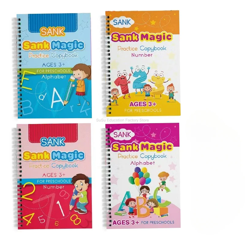 Spanish Calligraphy Children's Alphabet Calligraphy Training Toys Alphanumeric Painting Copybook Magic Pen Set Gift