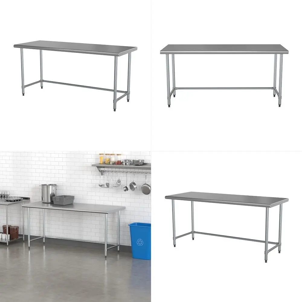 

x 72 18Gauge 430 Stainless Steel Open Base Work Table for Commercial Kitchen, Restaurant, Cafe