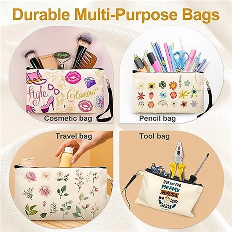 ABQR 40-Pack حقائب مستحضرات التجميل القماشية للتسامي، حقائب مستحضرات التجميل الفارغة DIY حقائب الحرفية لمستلزمات السفر