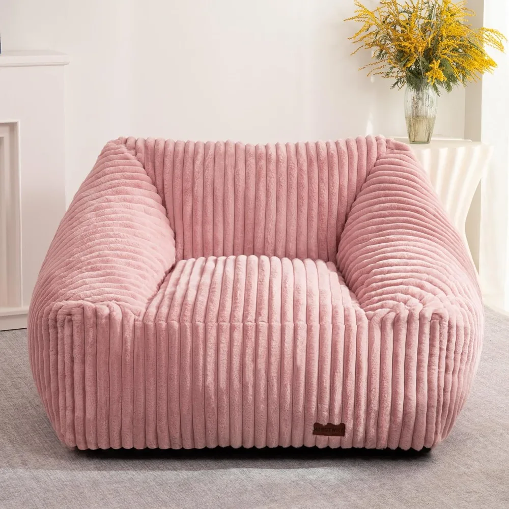 

Bean Bag Chair, Giant Bean Bag Chairs for Adults and Kids, Bean Bag Sofa, Lazy Floor Sofa, Faux Fur Beanbag Chair with Armrests
