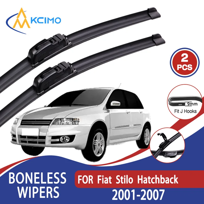 

For Fiat Stilo Hatchback 2001-2007 Car Wiper U-type Soft Rubber Boneless Wiper HD Quiet Durable Automotive Wiper 21"+19"