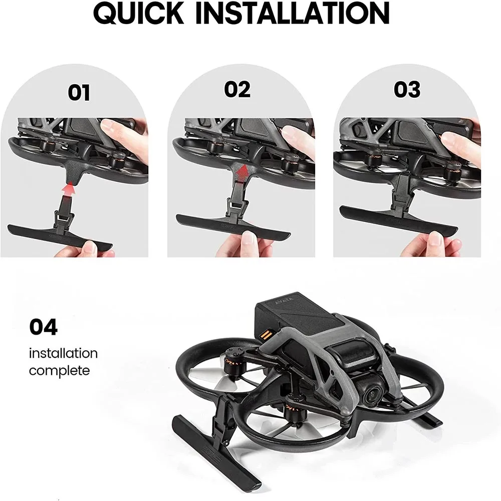 Equipamento de pouso dobrável para dji avata protetor de altura de liberação rápida extensor anti-queda extensão do pé patinação acessórios