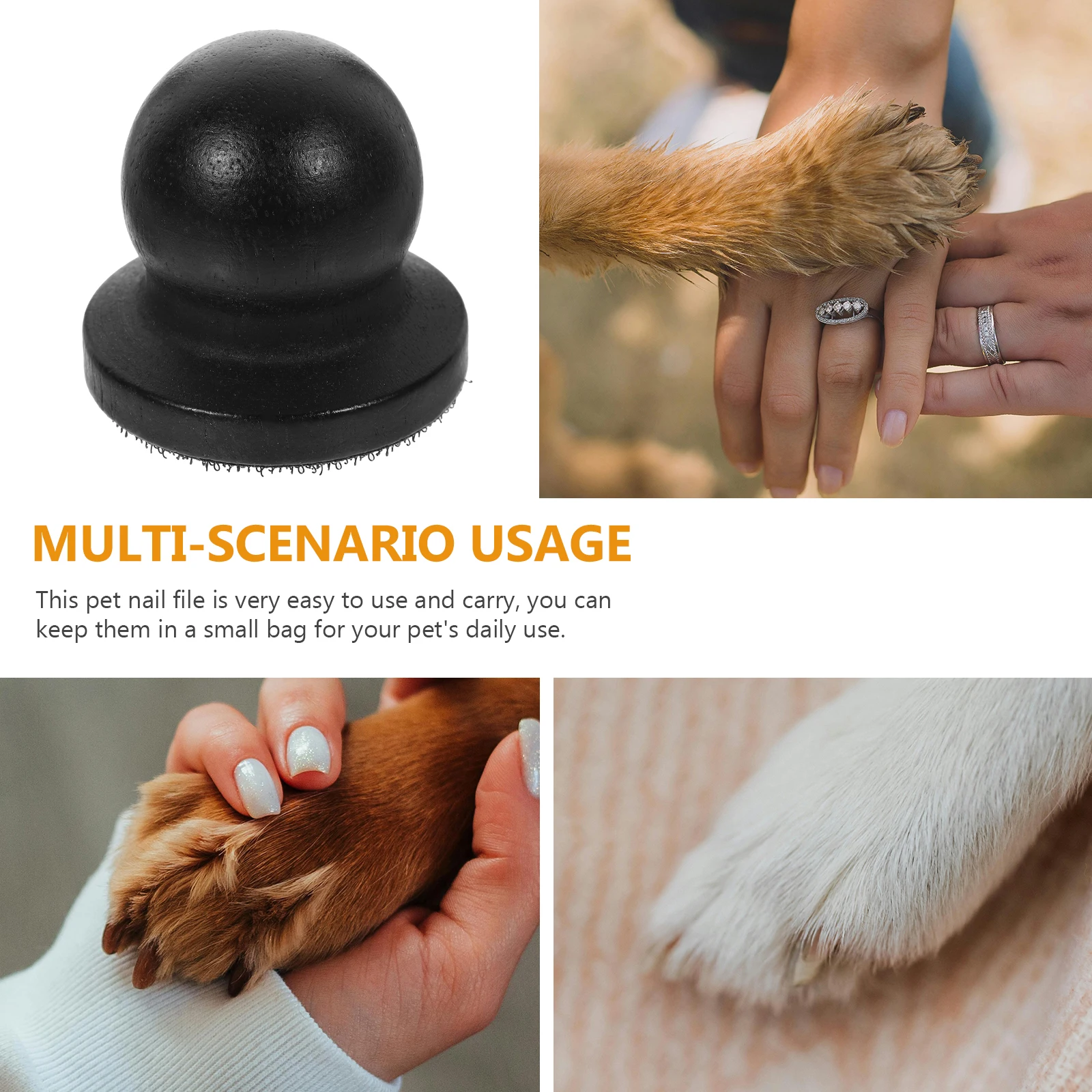 

Dog Nail File Set Wood Handle Grinding Tool Portable for Puppy Nail Trimming Pet Accessories toenail paws grinder durable