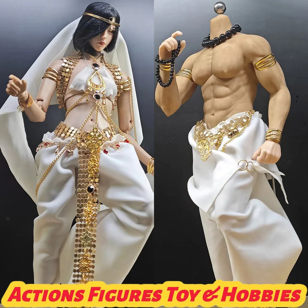 

【Only Clothes】1/6 Scale Male Female White Clothes Set with Gold Metal Accessories for 12" Action FIgure Body Model Toys DIY