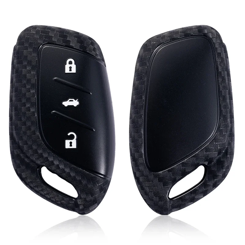 3 Buttons Carbon Fiber Print Fob Key Cover Case For MG 4 2023 Mg4 Ev MG HS GT ZS EV ZX MG5 MG6 for Roewe RX3 RX5 RX8 ERX5 I6 I5