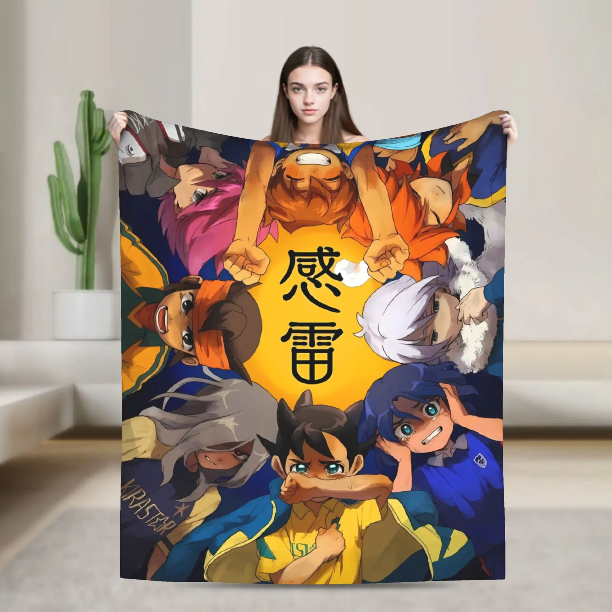 Super Warm BlanketKids Decorative Anime Axel Blaze Inazuma Eleven Throw Blanket Flannel Bedspread Couch Bed Print Sofa Bed Cover