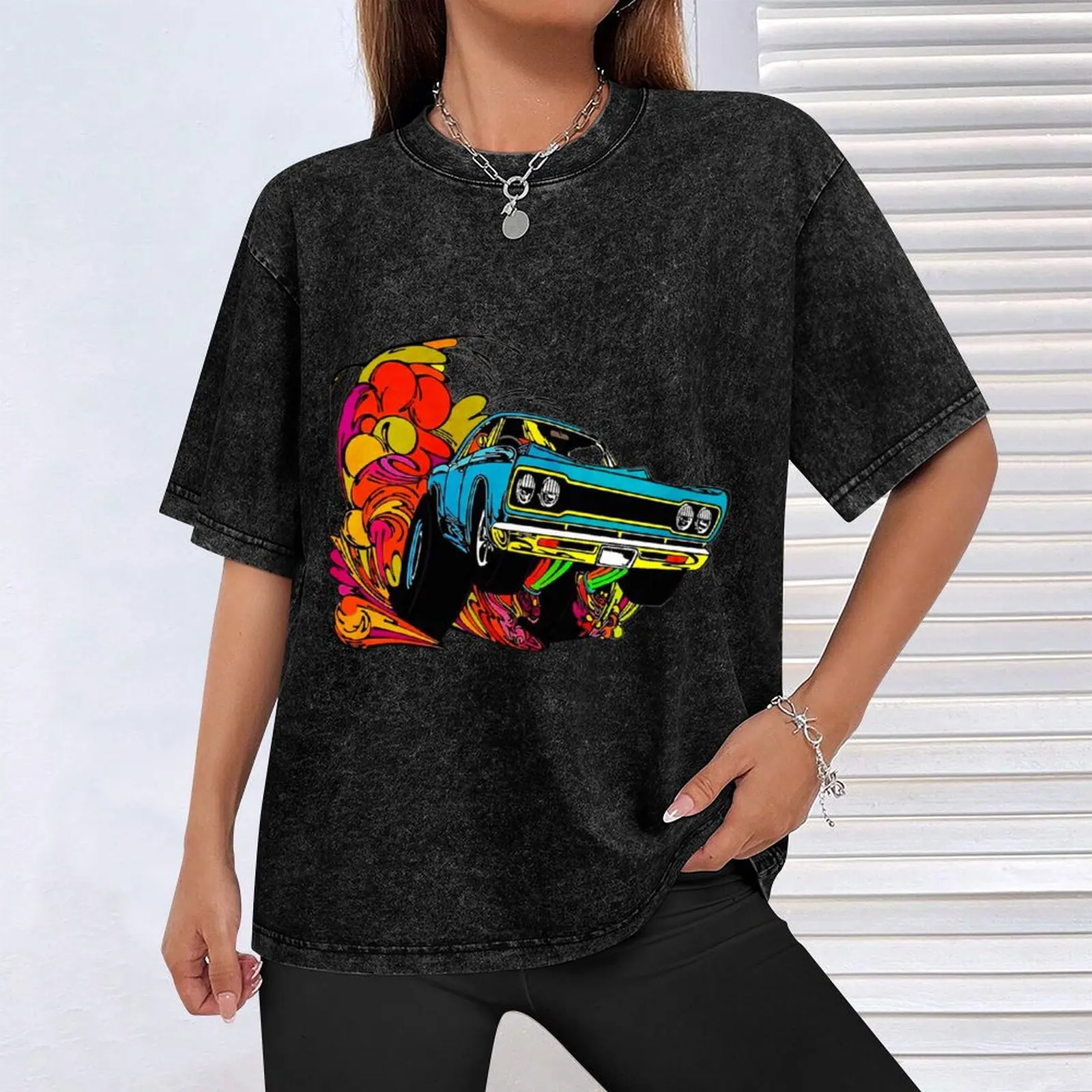 Plymouth Road Runner T-Shirt Casual Loose Short Sleeve Tee for Men view 4