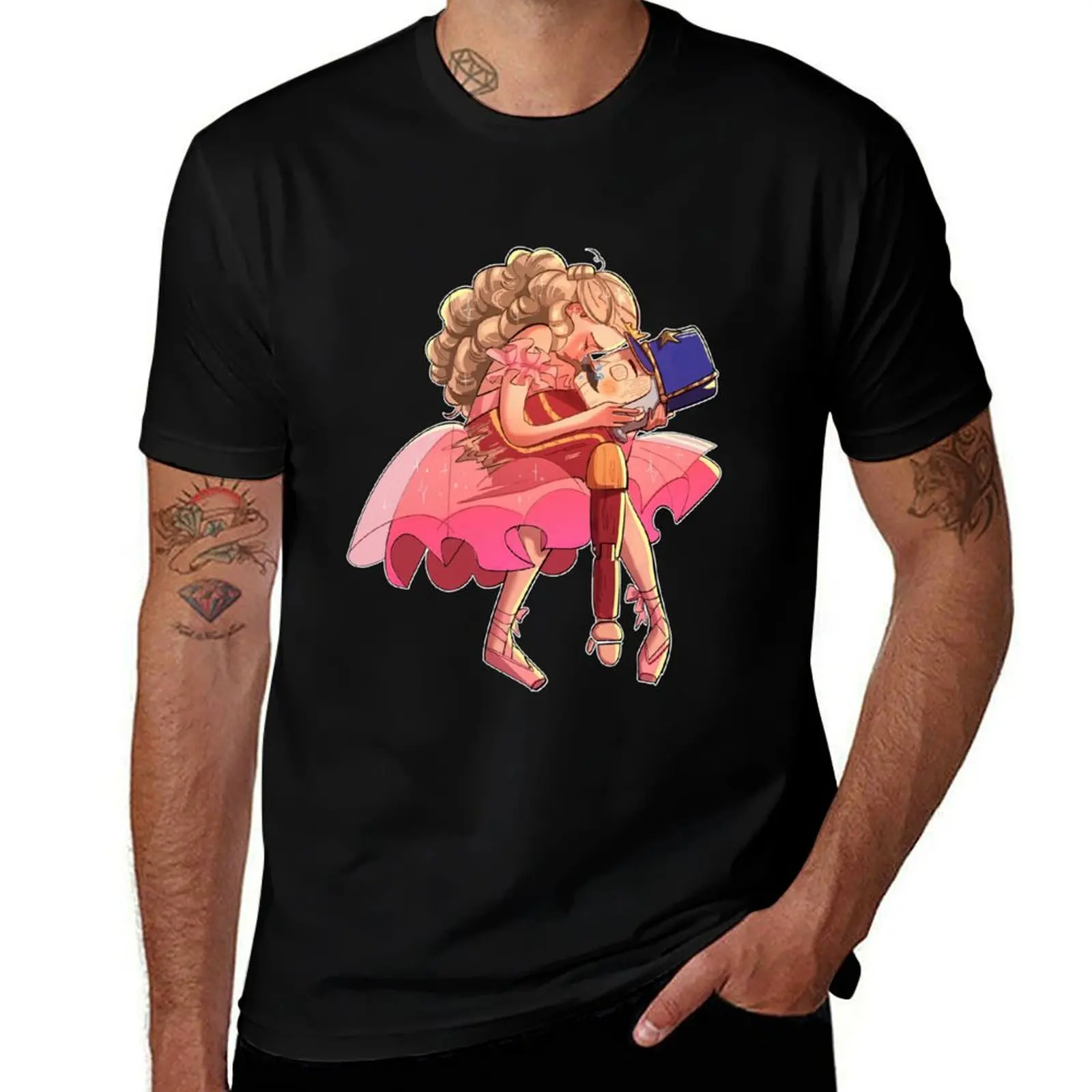 nutcracker couple art T-Shirt Casual Minimalist Short Sleeve Top T-Shirt