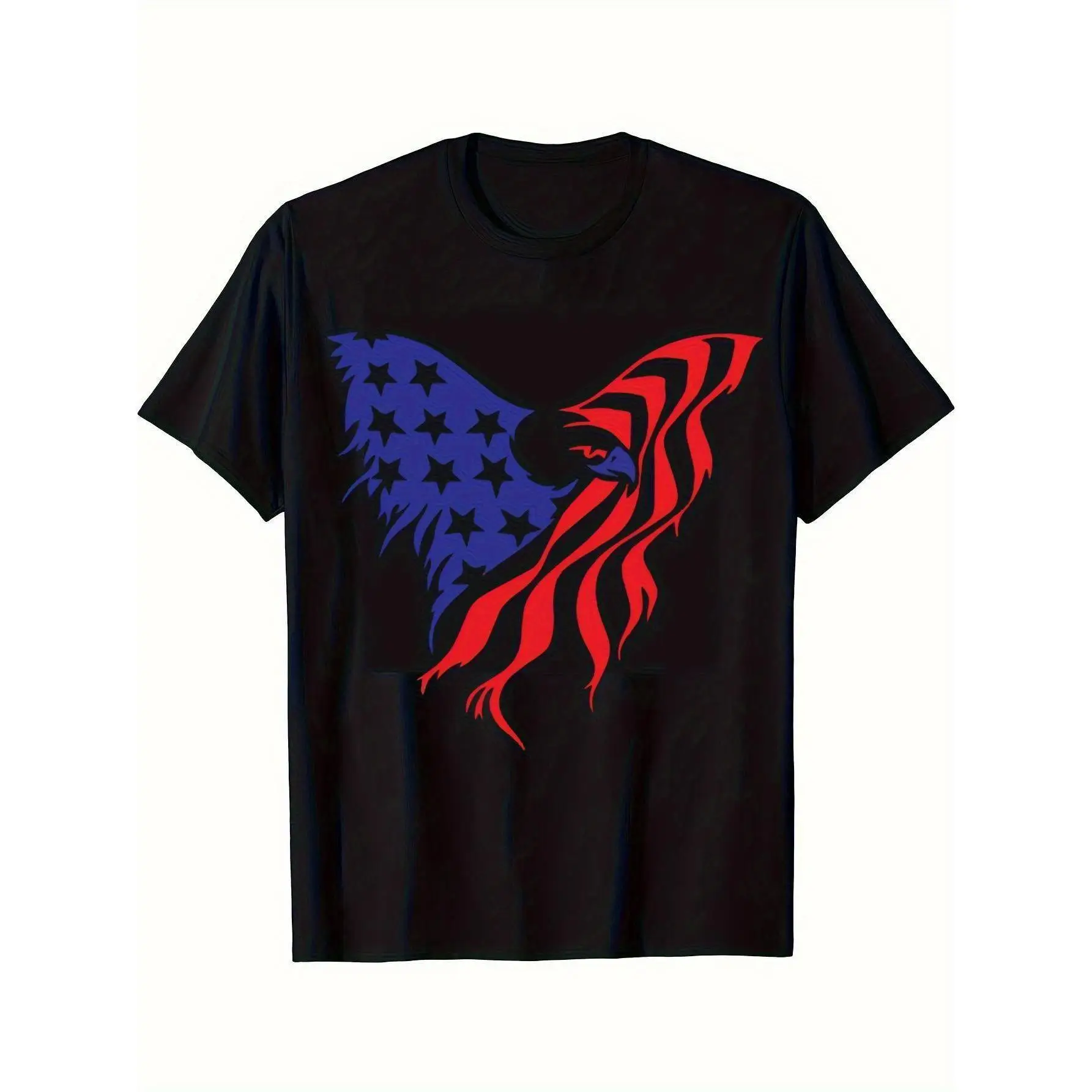 

American Flag Eagle T-shirt US Patriotism Graphic Tees Vintage Style Tops for Men Women All-season Wear