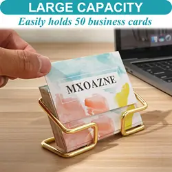 New Desktop Business Card Holder Fashion Metal Business Card Display Holder Modern Business Name Card Stand Home Office