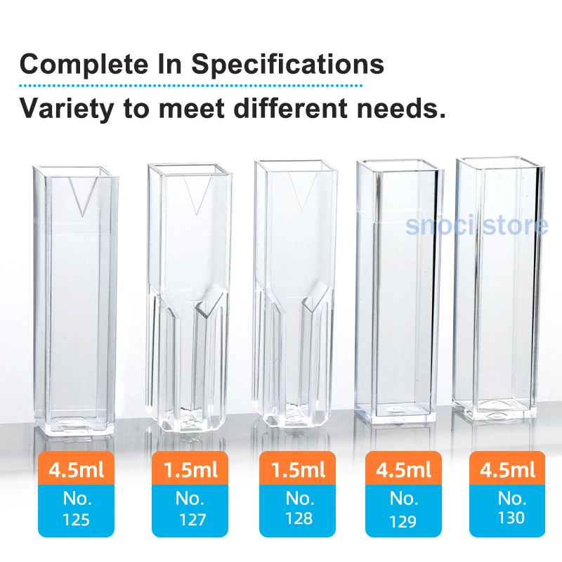 

Одноразовые кюветы, 5 различных типов, 4,5 мл/1,5 мл, 10 мм, пластиковые кюветы для флуориметра, пластиковые кюветы для колориметра, кюветы из полистирола, 100 шт./лот