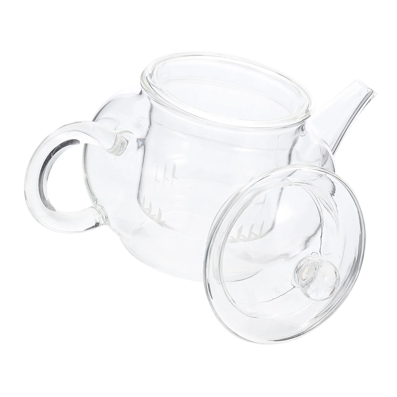 Glass Teapot Thickened Transparent Heat-Resistant Tea Pot Infuser Suitable for Home Office Kung Fu Flower Fruit Tea Herbal