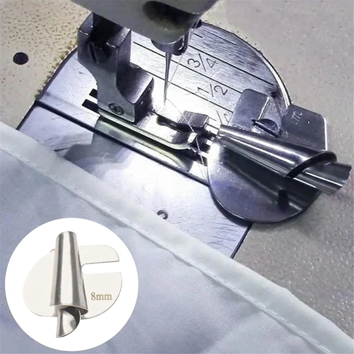 Sewing Rolled Hemmer Foot Set - [3-8mm] - Wide Rolled Pressure Foot, Sewing Machine Presser Foot Hemmer Foot