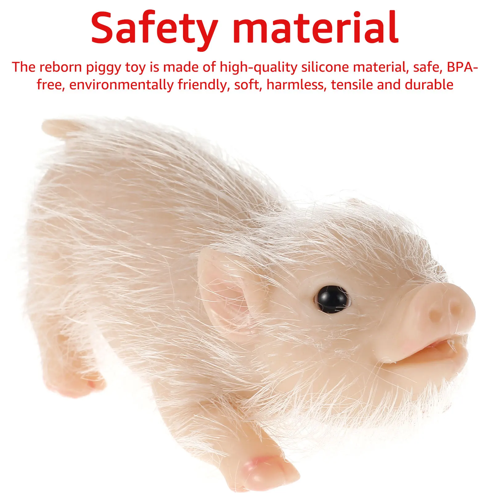 Simulation Pig Doll Pendant Soft Silicone Pig Doll Toy Body Hairy Pig Ornaments for Girls Boys Christmas Gifts Home Decoration