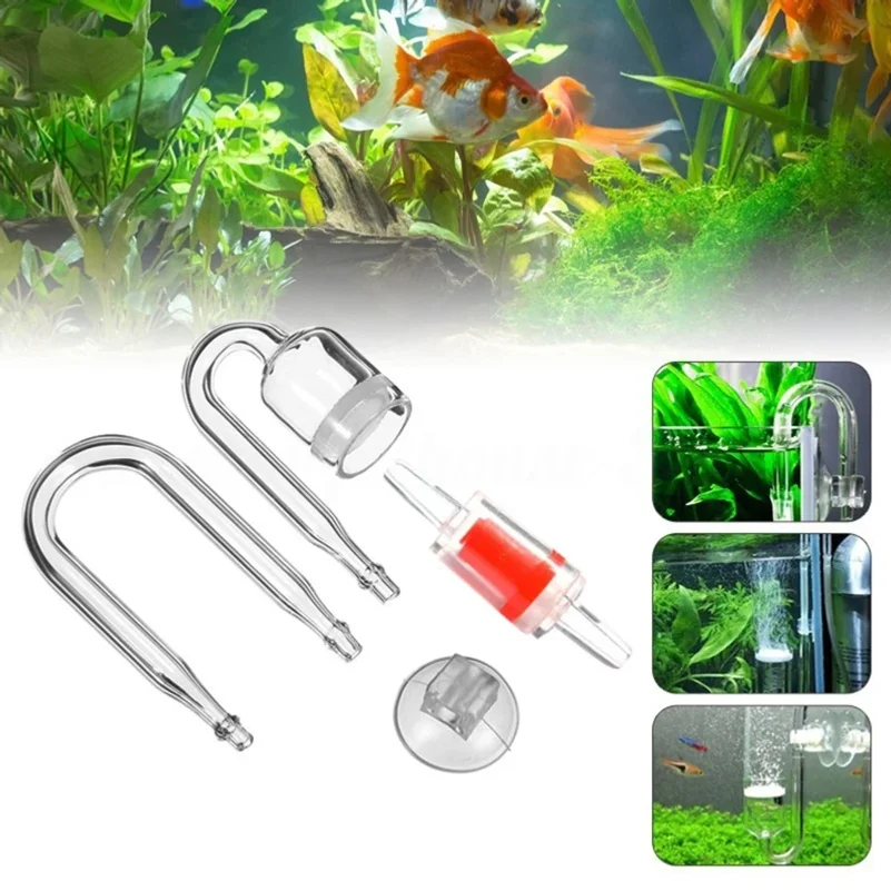 4pcs Set DIY CO2 Diffuser For Aquarium Glass Tank Bubble Reactor Solenoid Regulator Moss CO2 Atomizer For Fish Tank Live Plants