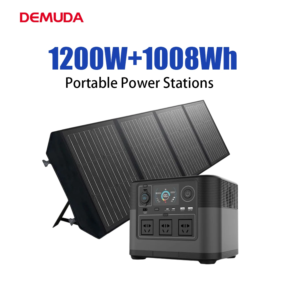 Power Station Lifepo4 1200w Outdoor Camping Solar Generator Mobile Powered Supply Portable Power Stations Rechargeable
