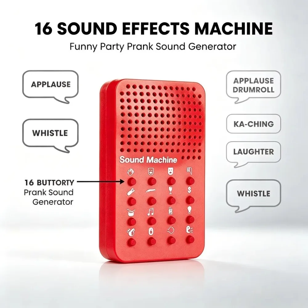 16 Sound Effects Sound Effects Machine Portable Electronic Novelty Design Sound Maker Machine Novelty Gifts Handheld