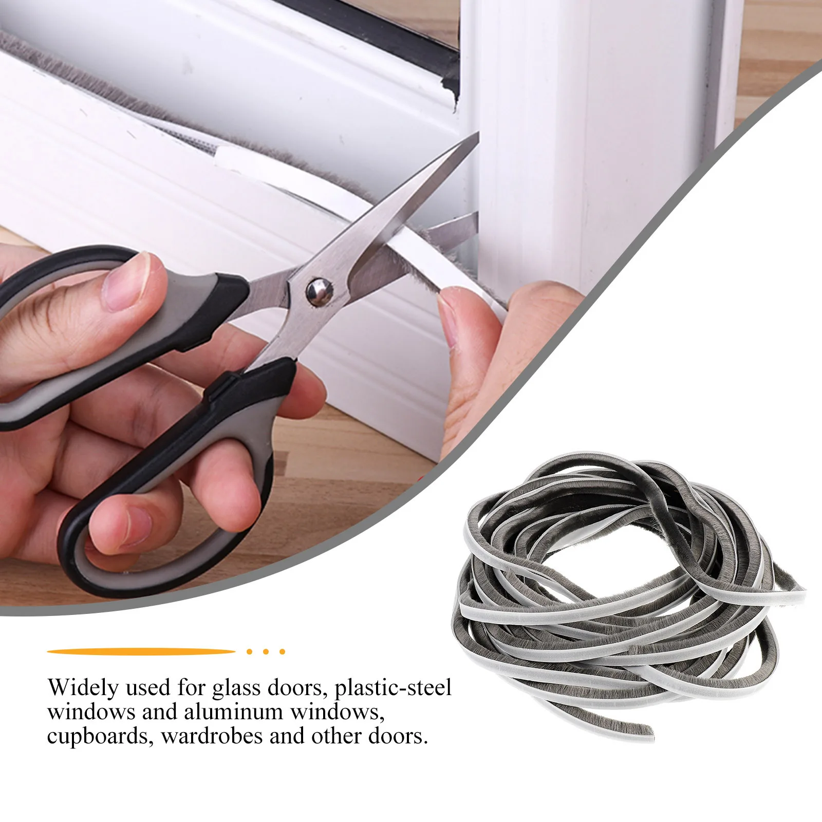 

2 Rolls Sealing Strip PP Material Indoor Tape Flash Flexible Window Polypropylene Soundproof Home